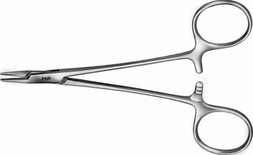 HALSEY Needleholder, straight, 130 mm (5 1/8"), non-sterile, reusable