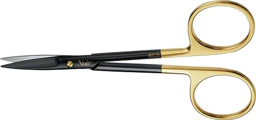 NOIR TC Delicate Scissors, straight, 110 mm (4 1/4"), delicate pattern, sharp/sharp, black, non-sterile, reusable