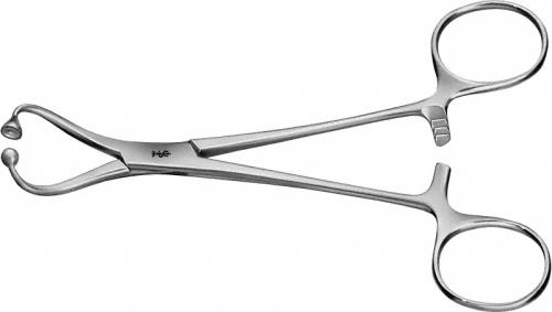 Towel Clamp, curved, 140 mm (5 1/2"), non perforating, blunt, non-sterile, reusable