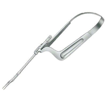 PERNECZKY/CRISTANTE XS Micro scissors, complete instrument, straight, 260 mm (10 1/4"), working length: 130 mm (5 1/8"), bayonet-shaped, blunt/blunt, with tubular shaft, spring type, consisting of FM697R, FM732R, detachable, non-sterile, reusable
