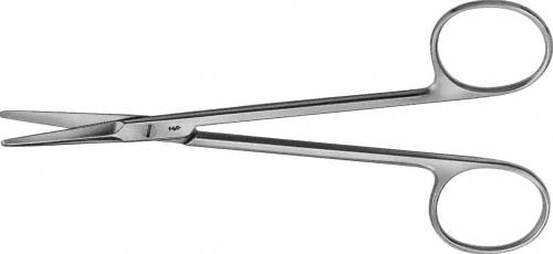 GORNEY Dissecting Scissors, straight, 125 mm (5"), serrated (inside fine), blades outside semi-sharp, blunt/blunt, non-sterile, reusable