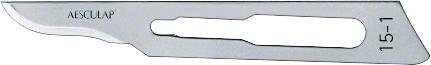 Scalpel Blades, Fig. 15-1, carbon steel, sterile, disposable, dispenser packaging, package of 100 pieces