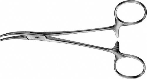 CRILE (BABY) Hemostatic Forceps, curved, 140 mm (5 1/2"), delicate, toothed (1x2), non-sterile, reusable