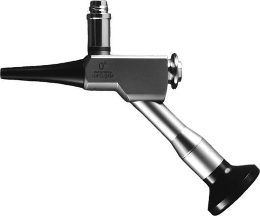OTOSCOPE WITH SPECULUM Ø 4.3MM, 0°, 40MM WITH WORKING CHANNEL Ø 1,8MM, 87MM AUTOCLAVABLE