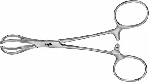 LANE Towel Clamp, straight, 155 mm (6"), toothed (1x2), sharp, non-sterile, reusable