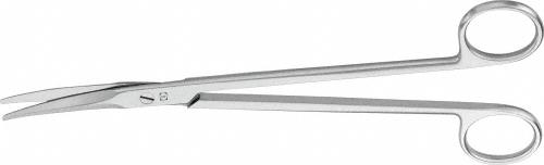 GORNEY Dissecting Scissors, curved, 195 mm (7 3/4"), serrated (inside fine), blades outside semi-sharp, blunt/blunt, non-sterile, reusable