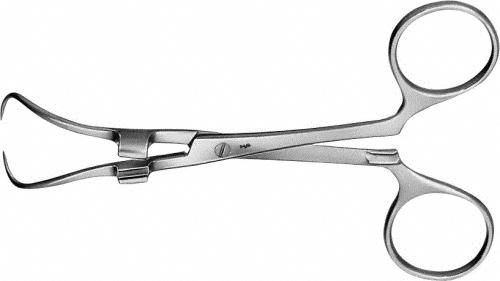 ROBIN Towel Clamp, curved, 135 mm (5 1/4"), sharp, non-sterile, reusable