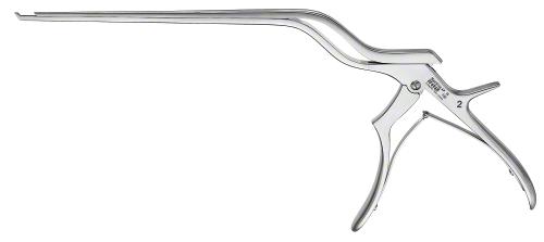 KERRISON Bone Punch, 130 °, angled upwards, 250 mm (9 3/4"), bayonet-shaped, width: 2 mm, not detachable, without ejector, non-sterile, reusable, to be used with: JF120R