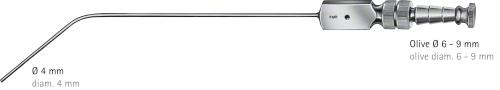 PLESTER Suction Cannula, 195 mm (7 3/4"), diam. 3 mm, luer hub, non-sterile, reusable, for suction hose 6 - 9 mm