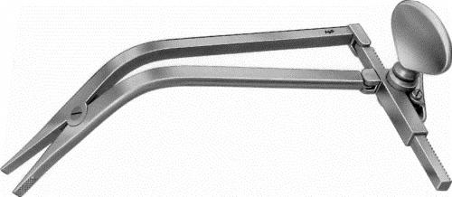 CLOWARD Lamina Spreader, 135 mm (5 1/4"), serrated (cross), with ratchet, width: 4,500 mm, non-sterile, reusable