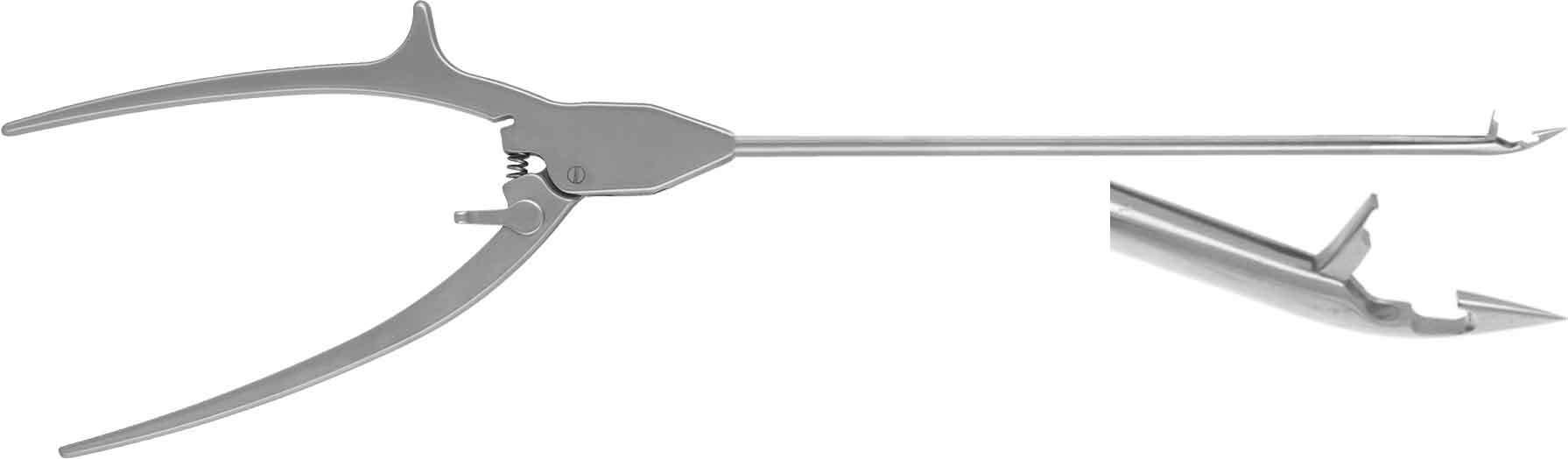 SUTURE HOOK / GUIDE INSTRUMENT, 155MM, BIRD BEAK, 20° UPBITER, AXIAL HANDLE 