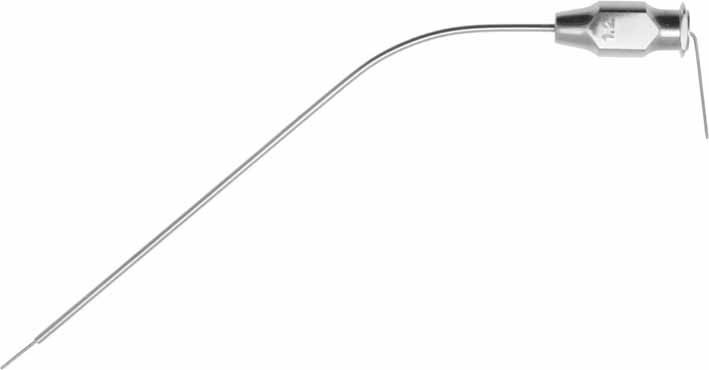 HOUSE SUCTION CANNULA ANGLED Ø1,2MM LUER LOCK, WORKING LENGTH 70MM 