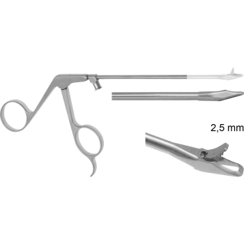 WIDE JAW PUNCH 3.5MM, SMALL, STRAIGHT, 15° MILLED UP, 130MM, LUER LOCK CLEANING PORT