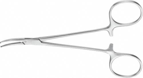 HALSTED (MOSQUITO) Hemostatic Forceps, curved, 125 mm (5"), delicate, toothed (1x2), non-sterile, reusable