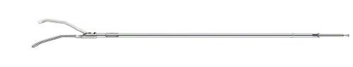 SATINSKY ADTEC MONOPOLAR Atraumatic Vascular Clamp, jaw inserts, angled, 310 mm, diam. 5 mm, toothing De Bakey, jaw length: 38 mm, short, single action, reusable, to be used with: EJ590R, EJ595R
