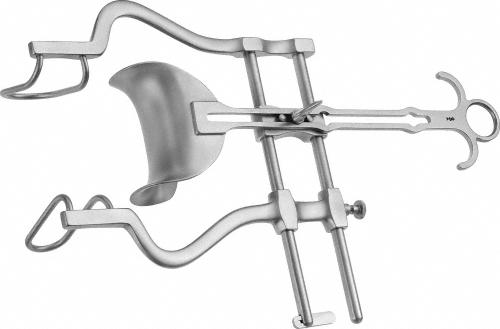 BALFOUR Abdominal Retractor, complete retractor, 200 mm (8"), width: 170 mm, opening width: 155 mm, consisting of BV606R, non-sterile, reusable