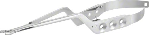 YASARGIL Clip Applier Forceps, 15 °, 215 mm (8 1/2"), working length: 90 mm (3 1/2"), bayonet-shaped, with ratchet, standard, phynox, non-sterile, reusable