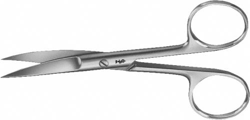 Surgical Scissors, curved, 115 mm (4 1/2"), standard, sharp/sharp, non-sterile, reusable