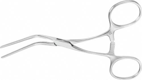 CASTANEDA ATRAUMATA Vascular Clamp, angled, 45 °, 120 mm (4 3/4"), toothing DE BAKEY, jaw length: 48 mm , non-sterile, reusable