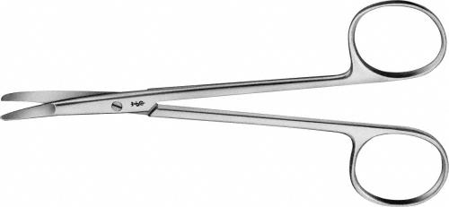 KILNER Dissecting Scissors, curved, 125 mm (5"), delicate pattern, special flat blunt points, non-sterile, reusable