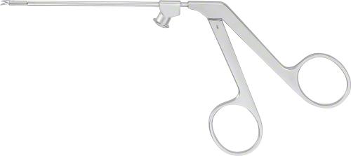 BELLUCCI Micro scissors, curved to left, working length: 80 mm (3 1/8"), vertical cutting, sharp/sharp, with tubular shaft, ring handle, single action, non-sterile, reusable