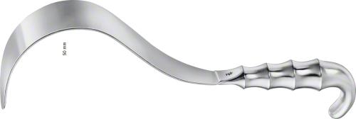 DEAVER Retractor, 305 mm (12"), malleable, with finger grip handle, Fig. 4, width: 50 mm, non-sterile, reusable