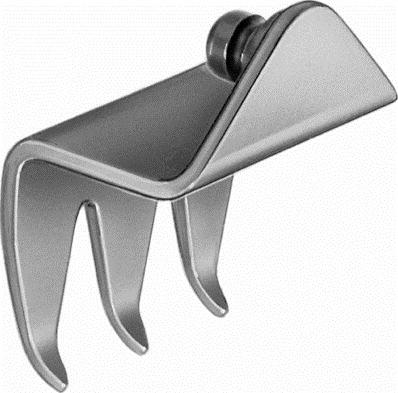 SCOVILLE-RICHTER Retractor Blade, pair of blades, 3 prongs, blunt, depth: 30 mm, width: 40 mm, with ball snap closure, non-sterile, reusable