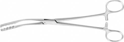 AESCULAP Sponge-/Dressing Forceps, curved, 220 mm (8 3/4"), box lock, with ratchet, non-sterile, reusable