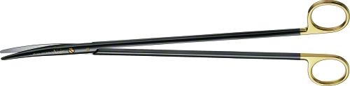 NELSON-METZENBAUM NOIR TC Dissecting Scissors, curved, 285 mm (11 1/4"), delicate pattern, blunt/blunt, black, non-sterile, reusable