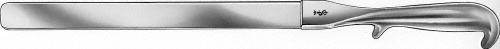 Abdominal/Intestinal Spatula, 410 mm (16 1/8"), malleable, with handle, width: 60 mm, non-sterile, reusable