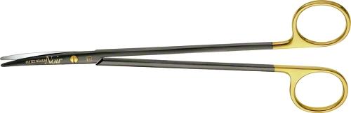 METZENBAUM NOIR WAVECUT TC Dissecting Scissors, curved, 180 mm (7"), wave cut, blunt/blunt, black, non-sterile, reusable