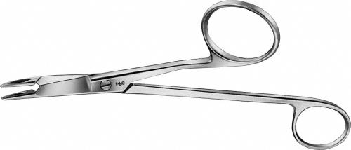 GILLIES Needleholder, angled, 160 mm (6 1/4"), jaw with longitudinal groove, one ring angled, non-sterile, reusable
