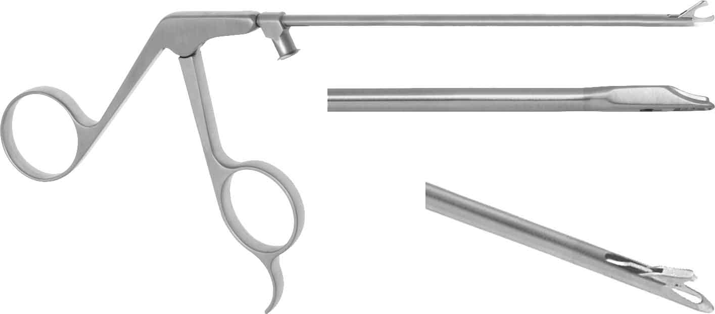 BASKET PUNCH WITH SCOOP 3.5MM, SLIM, STRAIGHT, WORKING LENGTH 130MM, LUER LOCK CLEANING PORT