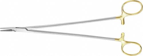 DE BAKEY DUROGRIP TC Needleholder, straight, 230 mm (9"), with 0.4 mm pitch of serration, suture 4/0 - 6/0, non-sterile, reusable