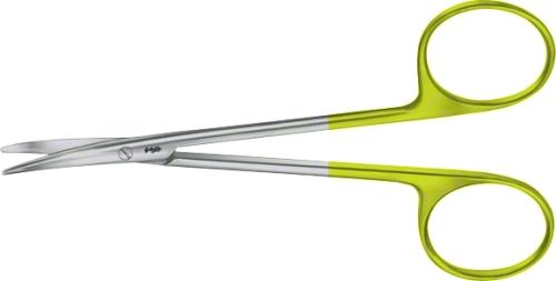 DUROTIP TC Dissecting Scissors, curved, 115 mm (4 1/2"), delicate pattern, wave cut, blunt/blunt, non-sterile, reusable