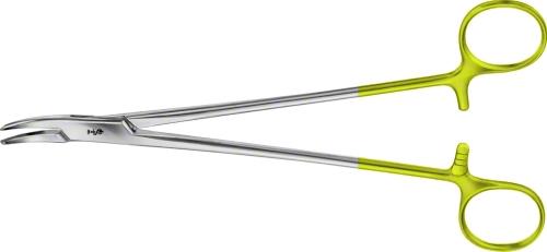 HEANEY DUROGRIP TC Needleholder, curved, 200 mm (7 7/8"), with 0.5 mm pitch of serration, suture up to 3/0, non-sterile, reusable