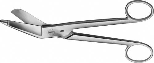 ESMARCH Plaster Shears, angled to side, 200 mm (7 7/8"), serrated (inside), 1 blade probe pointed, non-sterile, reusable
