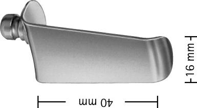 CLOWARD Retractor Blade, blunt, depth: 40 mm, width: 16 mm, non-sterile, reusable