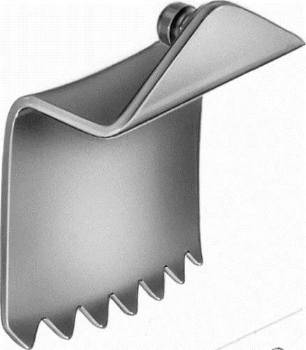 SCOVILLE-RICHTER Retractor Blade, pair of blades, toothed, blunt, depth: 47 mm, width: 51 mm, with ball snap closure, non-sterile, reusable